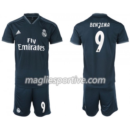 Completo Calcio Real Madrid BENZEMA 9 Bambino Divisa Trasferta 2018/2019